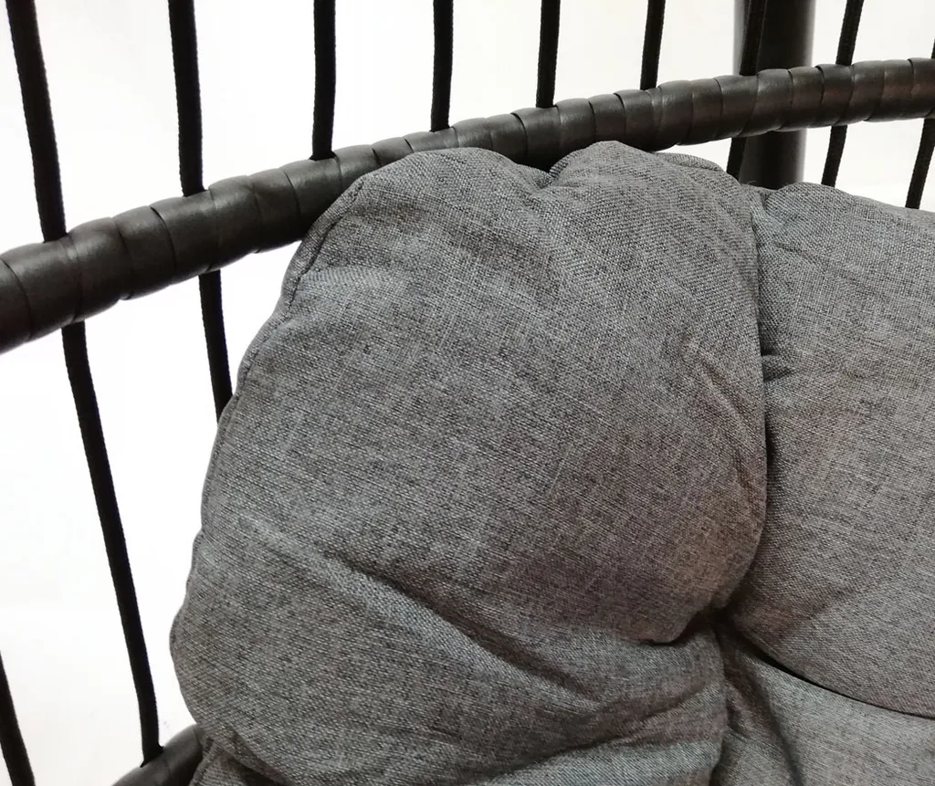 KMH® Polyrattan Hängesessel Mit Gestell Und Kissen Schwarz 5 KMH® Polyrattan Hängesessel Mit Gestell Und Kissen Schwarz – Bild 5