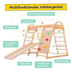 AnseeDirect 7in1 Klettergerüst Indoor, Outdoor Kletterwand Mit Schaukel Kletterleiter Rutsche Klettersteig Ein Netz Zum Klettern Ringe, Multifunktion Klettergerüste Für Kinder Ab 3 Jahre -Garten- & Gewächshäuser Geschäft 756f56cb126d75a9b25c3b2f52f7f46d 1