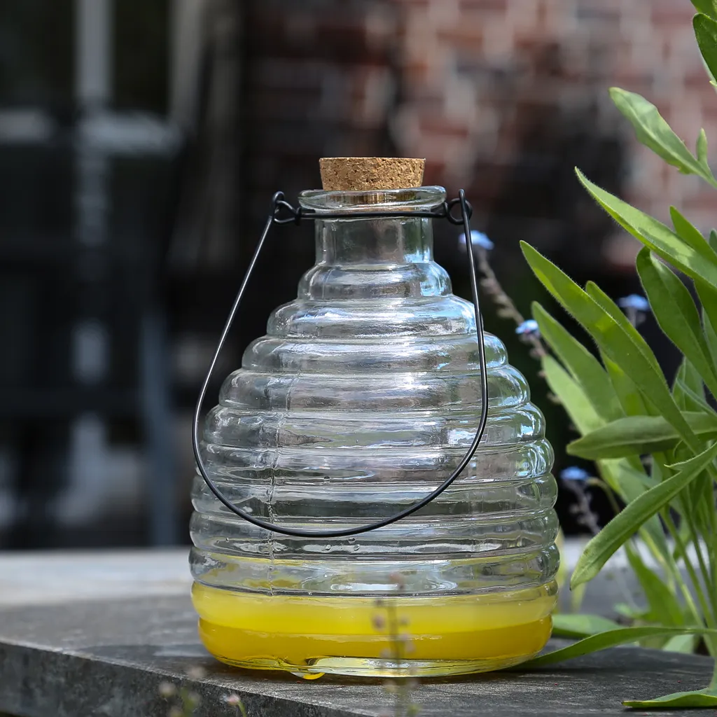 GORANDO Wespenfänger HONIGTOPF - Wespenfalle - Glas - Geriffelt - D: 13cm - H: 17cm - Outdoor 6 GORANDO Wespenfänger HONIGTOPF - Wespenfalle - Glas - Geriffelt - D: 13cm - H: 17cm - Outdoor – Bild 6