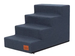 Hobbydog Hundetreppen Inari, Für Kranke Und ältere Tiere, Einganshilfe, Rampe Zwei Größen - 4 Stufen - 60 X 40 X 40 Cm [Größe: L] - Navyblau