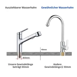 Homelody Wasserhahn Küche Mit Ausziehbarer Brause Küchenarmatur 115° Drehbare Spültischarmatur Küche Mit 2 Strahlarten, Einhebelmischer Mischbatterie Küche, Armatur Küche Chrom 13 Homelody Wasserhahn Küche Mit Ausziehbarer Brause Küchenarmatur 115° Drehbare Spültischarmatur Küche Mit 2 Strahlarten, Einhebelmischer Mischbatterie Küche, Armatur Küche Chrom -Garten- & Gewächshäuser Geschäft 760a3c1088d1eab40875ff42c301df1e