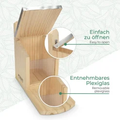 WILDLIFE FRIEND Eichhörnchen Futterhaus Mit Metalldach, Extra Groß Und Stabil Aus Massivholz - Wetterfest, Futterstation Zum Eichhörnchen Füttern,