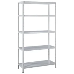 SCHULTE Regalwelt Steckregal Mit 5 PowerMAX Fachböden, 65 Kg Tragkraft, 190x100x40 Cm (HxBxT), Weiß