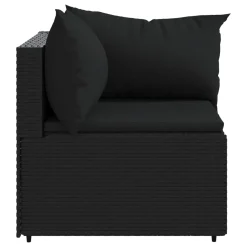 VidaXL Garten-Ecksofa Mit Kissen Schwarz Poly Rattan -Garten- & Gewächshäuser Geschäft 7637de6d415d959acd933a7539f71f87
