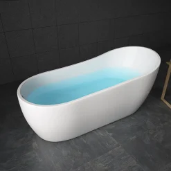 Tronitechnik Freistehende Badewanne 174 X 85 X 75 Cm, Acrylwanne Standbadewanne, Sanitäracryl Kasos, Weiß