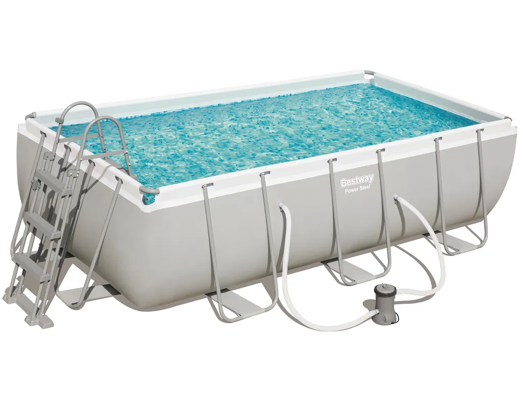 Bestway Power Steel™ Frame Pool-Set, Eckig, Mit Filterpumpe & Sicherheitsleiter 404 X 201 X 100 Cm 14 Bestway Power Steel™ Frame Pool-Set, Eckig, Mit Filterpumpe & Sicherheitsleiter 404 X 201 X 100 Cm – Bild 14
