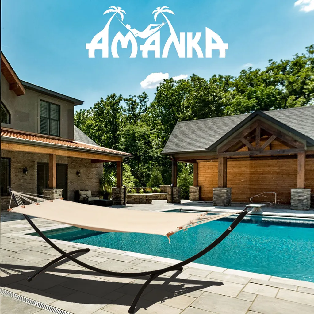 Amanka Outdoor Hängemattengestell OHNE Hängematte - 300x100cm Garten Gestell Bis 120kg 2 Amanka Outdoor Hängemattengestell OHNE Hängematte - 300x100cm Garten Gestell Bis 120kg – Bild 2