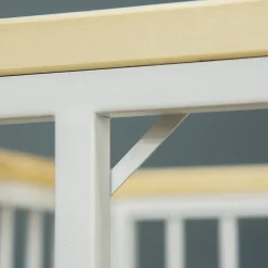 PawHut Welpenauslauf Freigehege Für Hund Hundelaufstall Schutzgitter Mit Tür Stahl Kiefernholz Weiß+Natur 93 X 61 X 59 Cm -Garten- & Gewächshäuser Geschäft 76c5c5d4740d0ba493611eca7074f6b7