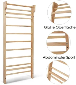 COSTWAY Klettergerüst Sprossenwand Turnwand Heimsportgerät Gymnastik Fitness 195x80x14cm Holz -Garten- & Gewächshäuser Geschäft 76d8563b52046e254d50ad4dcb969a2e