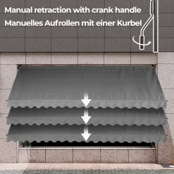 FF Europe Jago® Klemmmarkise - 300/350/400x80cm, Höhenverstellbar, Kurbel, Wasserabweisend, UV-Schutz, Terrasse, Sonnenschutz, Farbwahl - Balkon, Sonnenmarkise, Terrassenmarkise (350 X 80 Cm, Anthrazit) 11 FF Europe Jago® Klemmmarkise - 300/350/400x80cm, Höhenverstellbar, Kurbel, Wasserabweisend, UV-Schutz, Terrasse, Sonnenschutz, Farbwahl - Balkon, Sonnenmarkise, Terrassenmarkise (350 X 80 Cm, Anthrazit) -Garten- & Gewächshäuser Geschäft 76fe6aef91913b2efed8b514966b8efa