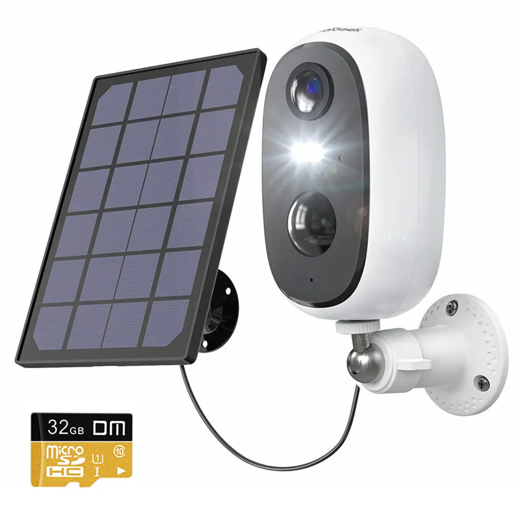 IeGeek 2K 3MP Überwachungskamera Aussen Akku Mit Solarpanel 32G SD-Karte, WLAN Kamera Outdoor Mit Farbnachtsicht, PIR Bewegungsmelder, 2-Wege Audio, Cloud Storage, IP65, 2,4 GHz 1 IeGeek 2K 3MP Überwachungskamera Aussen Akku Mit Solarpanel 32G SD-Karte, WLAN Kamera Outdoor Mit Farbnachtsicht, PIR Bewegungsmelder, 2-Wege Audio, Cloud Storage, IP65, 2,4 GHz