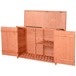 Outsunny Gartenhaus, Gerätehaus Mit 3 Fächern, Geräteschuppen Mit Fachböden, 2 Türen, Asphaltdach, Massivholz Natur 128 X 50 X 82/90 Cm 17 Outsunny Gartenhaus, Gerätehaus Mit 3 Fächern, Geräteschuppen Mit Fachböden, 2 Türen, Asphaltdach, Massivholz Natur 128 X 50 X 82/90 Cm -Garten- & Gewächshäuser Geschäft 77afa7afd5077b21325d3f82af69ab29