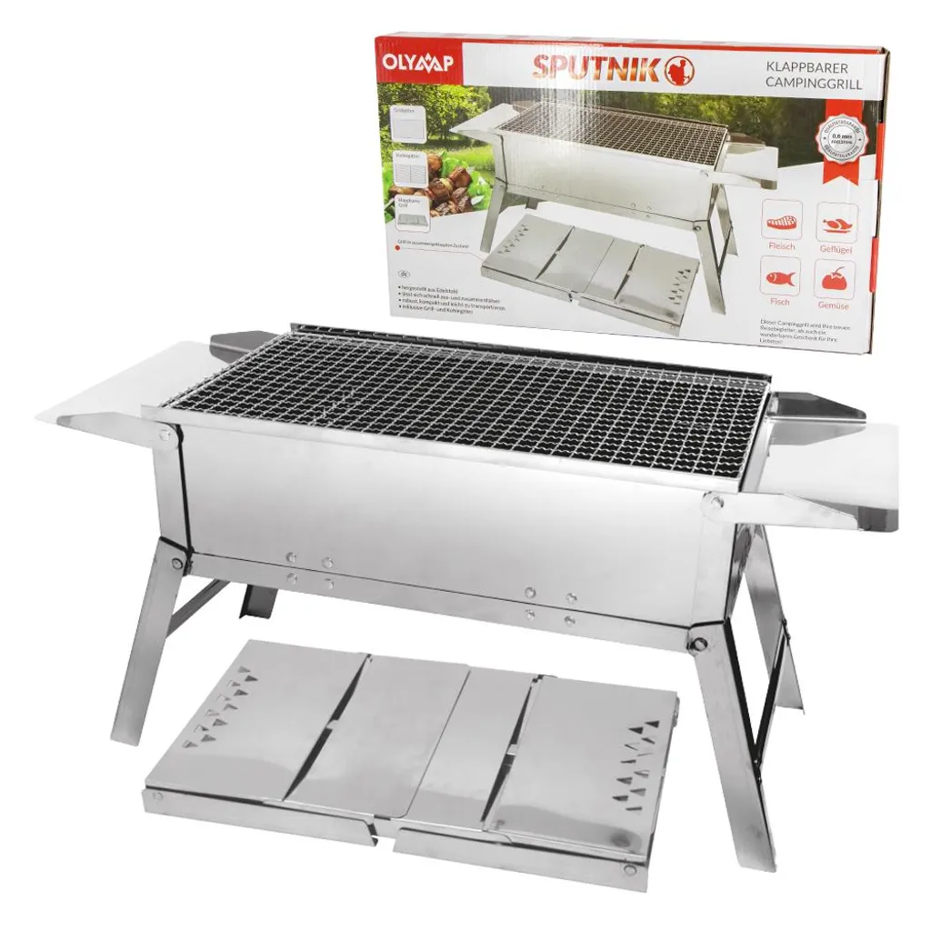 Olymp Handels GmbH Mangal Edelstahl Schaschlik Grill Sputnik Klappbarer Campinggrill 1 Olymp Handels GmbH Mangal Edelstahl Schaschlik Grill Sputnik Klappbarer Campinggrill