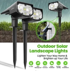 Istartop LITOM 12 LED Solar Flutlichter, IP67 Wasserdichte Wandleuchten 2-in-1 Wireless Outdoor Für Garten Auffahrt Veranda Gehweg Pool Terrasse 2er Pack -Garten- & Gewächshäuser Geschäft 77c30f6f055a9faf162ba480677b5ddd