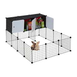 Relaxdays Gitter Freilaufgehege Mit Türen