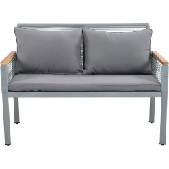 Merax 4-tlg. Garten-Lounge-Set Mit Stahlrahmen Und Couchtisch, Rope Gartenmöbel Set Aus Akazienholz Und Polyrattan, Gartenmöbel-Sets Für 4 Personen, Grau 21 Merax 4-tlg. Garten-Lounge-Set Mit Stahlrahmen Und Couchtisch, Rope Gartenmöbel Set Aus Akazienholz Und Polyrattan, Gartenmöbel-Sets Für 4 Personen, Grau -Garten- & Gewächshäuser Geschäft 78013a3b7f00b6b8f544789b0d0132b9