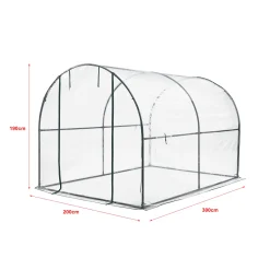 En.casa Gewächshaustunnel Grünwald 200x300x190cm Treibhaus Für Gemüseanbau PVC Transparent -Garten- & Gewächshäuser Geschäft 781342e72166cfe02dfdb9834a8adba7