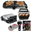 Tefal 3in1 Kontaktgrill Plus Hamburgerpresse + Reinigungsbürste + Rezeptheft 2000W GC3060