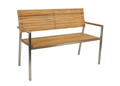 Garden Pleasure Bank DENVER 2-Sitzer Edelstahl 304 Gebürstet / Teak100% 304770