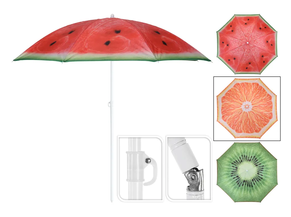 Meinposten Sonnenschirm Ø 150 Cm Strandschirm Knickbar Schirm Balkonschirm Gartenschirm ORANGE 2 Meinposten Sonnenschirm Ø 150 Cm Strandschirm Knickbar Schirm Balkonschirm Gartenschirm ORANGE – Bild 2