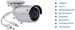 TRENDnet TV-IP1314PI, 4MP PoE IP-Kamera Bullet Indoor/Outdoor, Tag/Nacht -Garten- & Gewächshäuser Geschäft 789a6b45b891a66b85490b83a2f326ee