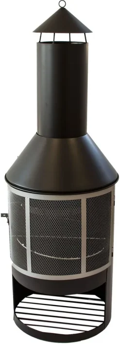 Nativ Garten Terrassenofen Gartenkamin Mit Grill, Grillrost Und Pfanne, Grillkamin Edelstahl