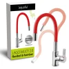 'aquaSu® Küchenarmatur Lago Multi 2.0 | Wasserhahn Küche | Spültischarmatur In Chrom-rot | Einhebelmischer Für Spüle | Auslauf Formbar & Schwenkbar | Keramikkartusche | Messing | 78887 8
