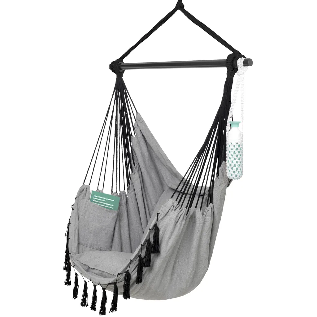 VITA5 Hängesessel Outdoor - Stabiler & Sicherer Hängestuhl - Stylischer Hängesessel Indoor - Leicht Zu Installierender Hängesessel - Bequeme Boho Raumdeko - 225kg Tragkraft - Warmes Grau 12 VITA5 Hängesessel Outdoor - Stabiler & Sicherer Hängestuhl - Stylischer Hängesessel Indoor - Leicht Zu Installierender Hängesessel - Bequeme Boho Raumdeko - 225kg Tragkraft - Warmes Grau – Bild 12