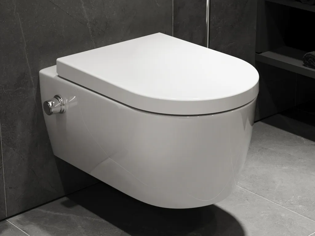 SSWW Taharet WC Inkl. Armatur Und Abnehmbarer Softclose Sitz Dusch-WC Hänge-WC Toilette Mit Bidet-Funktion Hygienisch Alpha Spülrandlos 540 X 360 X 330 Mm 2 SSWW Taharet WC Inkl. Armatur Und Abnehmbarer Softclose Sitz Dusch-WC Hänge-WC Toilette Mit Bidet-Funktion Hygienisch Alpha Spülrandlos 540 X 360 X 330 Mm – Bild 2