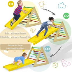 COSTWAY 3 In 1 Kletterdreieck & Leiter & Rutsche, Klettergerüst Mit Doppelseitigen Rampe, Sprossendreieck Zum Klettern Und Rutschen, Für Kleinkinder Ab 3 Jahren 7 COSTWAY 3 In 1 Kletterdreieck & Leiter & Rutsche, Klettergerüst Mit Doppelseitigen Rampe, Sprossendreieck Zum Klettern Und Rutschen, Für Kleinkinder Ab 3 Jahren -Garten- & Gewächshäuser Geschäft 794d4b2c8f4492e2f53dede7f36d041d