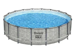 Bestway® Steel Pro MAX™ Aufstellpool Komplett-Set Mit Filterpumpe Ø 549 X 122 Cm, Steinwand-Optik (Cremegrau), Rund -Garten- & Gewächshäuser Geschäft 79565bc17dd472cb0e28c7248797ddf3
