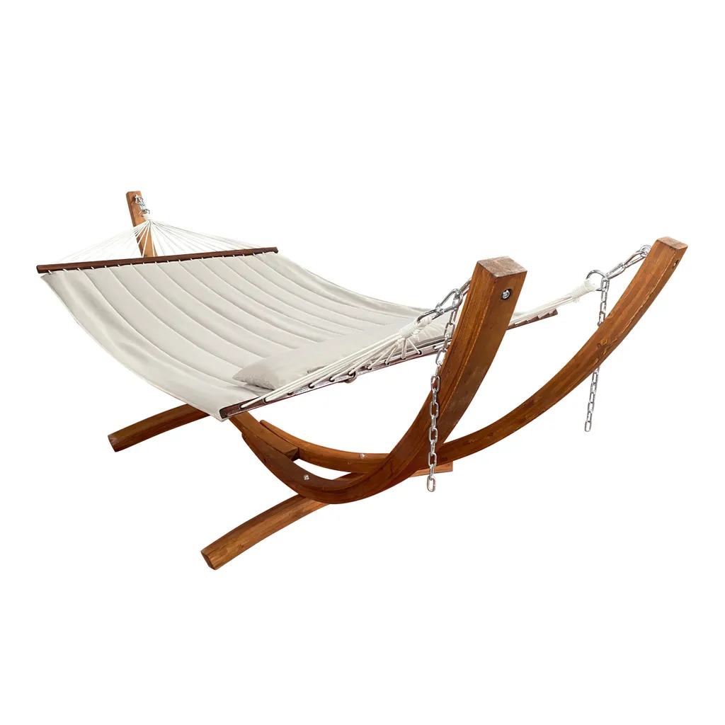 AXI Hawaï Hängematte Für 2 Personen Mit Gestell Aus Holz | Outdoor Hängematten-Set Mit Holzgestell & XXL Hängematte In Beige 3 AXI Hawaï Hängematte Für 2 Personen Mit Gestell Aus Holz | Outdoor Hängematten-Set Mit Holzgestell & XXL Hängematte In Beige – Bild 3