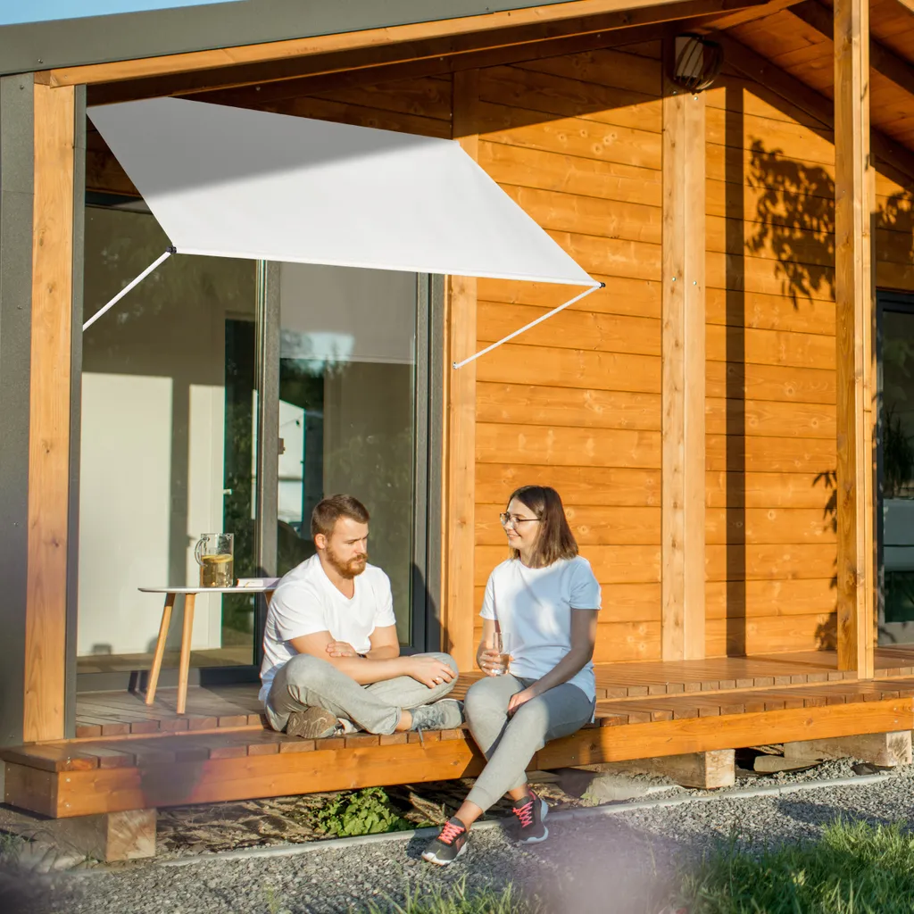 Relaxdays Fallarmmarkise In Beige 2 Relaxdays Fallarmmarkise In Beige – Bild 2