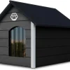 Outentin Hundehütte Outdoor Winterfest Isoliert - Gemütliches Und Stilvolles Hundehaus XXL - Hundezwinger Draußen Für Große Hunde - Wasserdicht Hundehöhle - 104 X 90 X 74 Cm (Grau - Weiß)