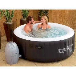 Bestway Whirlpool Lay-Z-Spa Miami | 4 Personen | 81 Massageluftdüsen | Automatisch Aufblasbar | 180x66 Cm | Schwarz/türkis | Abdeckung | Indoor Outdoor -Garten- & Gewächshäuser Geschäft 798fee88e8b8fc6a072a6e0f41ba83ac