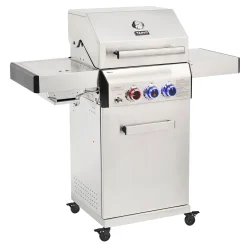 TAINO PLATINUM 2+1 Gasgrill Komplett Edelstahl 4-Brenner Silber Grillwagen BBQ Keramik-Brenner Sear-Zone