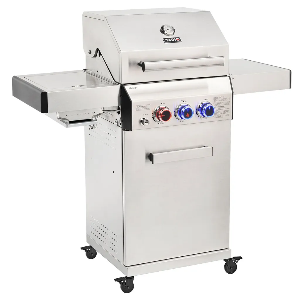 TAINO PLATINUM 2+1 Gasgrill Komplett Edelstahl 4-Brenner Silber Grillwagen BBQ Keramik-Brenner Sear-Zone 1 TAINO PLATINUM 2+1 Gasgrill Komplett Edelstahl 4-Brenner Silber Grillwagen BBQ Keramik-Brenner Sear-Zone