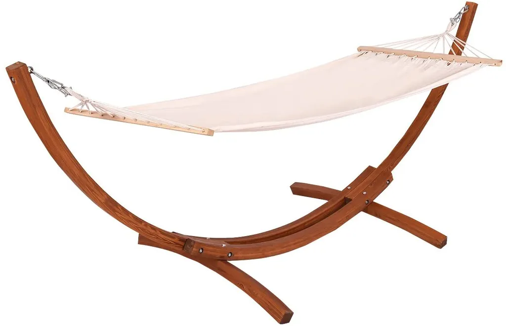 COSTWAY Hängemattengestell Mit Hängematte Bis 120kg Belastbar Hängemattenständer Hängeschaukel 313x115x120cm Holz 2 COSTWAY Hängemattengestell Mit Hängematte Bis 120kg Belastbar Hängemattenständer Hängeschaukel 313x115x120cm Holz – Bild 2