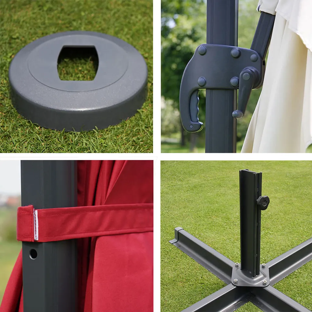 Mendler Gastronomie-Ampelschirm MCW-A96, 3,5x3,5m (Ø4,95m) Polyester/Alu 25kg Creme-grau Mit Ständer, Drehba 12 Mendler Gastronomie-Ampelschirm MCW-A96, 3,5x3,5m (Ø4,95m) Polyester/Alu 25kg Creme-grau Mit Ständer, Drehba – Bild 12