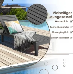 COSTWAY Sonnenliege Wetterfest Gartenliege 180kg Belastbar Liegestuhl 5 Verstellbare Rückenlehne Terrassenliege Für Outdoor Garten Terrasse Schwarz -Garten- & Gewächshäuser Geschäft 79fb81f61eec625ad8d097832a4f9308