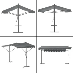 Pro-Tec Standmarkise Selenizza Freistehende Markise 400x300x260cm Gartenmarkise Sonnenschutz Terrassenüberdachung Outdoor Terrasse Garten Balkon Dunkelgrau -Garten- & Gewächshäuser Geschäft 7a0cf3ebb2cd6381bb76076635c435f6