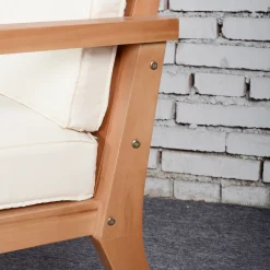 Outsunny 2er-Set Gartenstühle Mit Kissen Gartensessel Set Gartenstuhl Aus Pappelholz Gartenmöbel Holzstuhl Balkonstuhl Terrassenstuhl Braun+Beige 66 X 77,5 X 74,5 Cm -Garten- & Gewächshäuser Geschäft 7a355c3af914aaab868f5f9bdebf3873