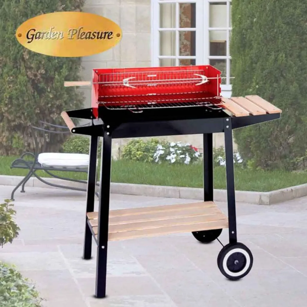 Garden Pleasure Stahl Grillwagen Mit Ablage Holzkohlegrill Eckig Garten Grill Standgrill 2 Garden Pleasure Stahl Grillwagen Mit Ablage Holzkohlegrill Eckig Garten Grill Standgrill – Bild 2