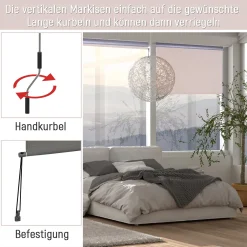 Outsunny Senkrechtmarkise Balkonmarkise Vertikalmarkise UV50+ Windschutz Seitenrollo Sichtschutz Mit Handkurbel Polyester+Aluminium Hellgrau 140 X 250 Cm 10 Outsunny Senkrechtmarkise Balkonmarkise Vertikalmarkise UV50+ Windschutz Seitenrollo Sichtschutz Mit Handkurbel Polyester+Aluminium Hellgrau 140 X 250 Cm -Garten- & Gewächshäuser Geschäft 7ad4c74d15a5362f4172906b297cd1dc