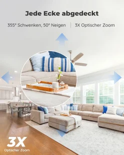 Reolink 5MP PTZ Überwachungskamera WLAN Kamera Innen, 355°/50° Schwenkbare WiFi IP Kamera Indoor Mit 3X Optischem Zoom, 2,4/5 GHz WiFi, Mensch/Haustiererkennung, 2-Wege-Audio, E1 Zoom -Garten- & Gewächshäuser Geschäft 7b24d5b8bdecf4eb96224edffce0751e
