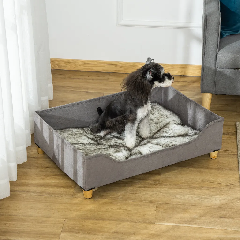 PawHut Haustiersofa Katzensofa Hundematte Hundecouch Hundebett Mit Kissen Indoor Modernes Sofa Für Kleine Hunde Weich Gepolstert Waschbarer Bezug Kiefernholz Grau 81 X 56 X 23,5 Cm 8 PawHut Haustiersofa Katzensofa Hundematte Hundecouch Hundebett Mit Kissen Indoor Modernes Sofa Für Kleine Hunde Weich Gepolstert Waschbarer Bezug Kiefernholz Grau 81 X 56 X 23,5 Cm – Bild 8