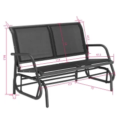 Tectake Schaukelbank Greta 2-Sitzer 121x72x86,5cm - Schwarz -Garten- & Gewächshäuser Geschäft 7b5453993a3173ab6b472cb025c29516
