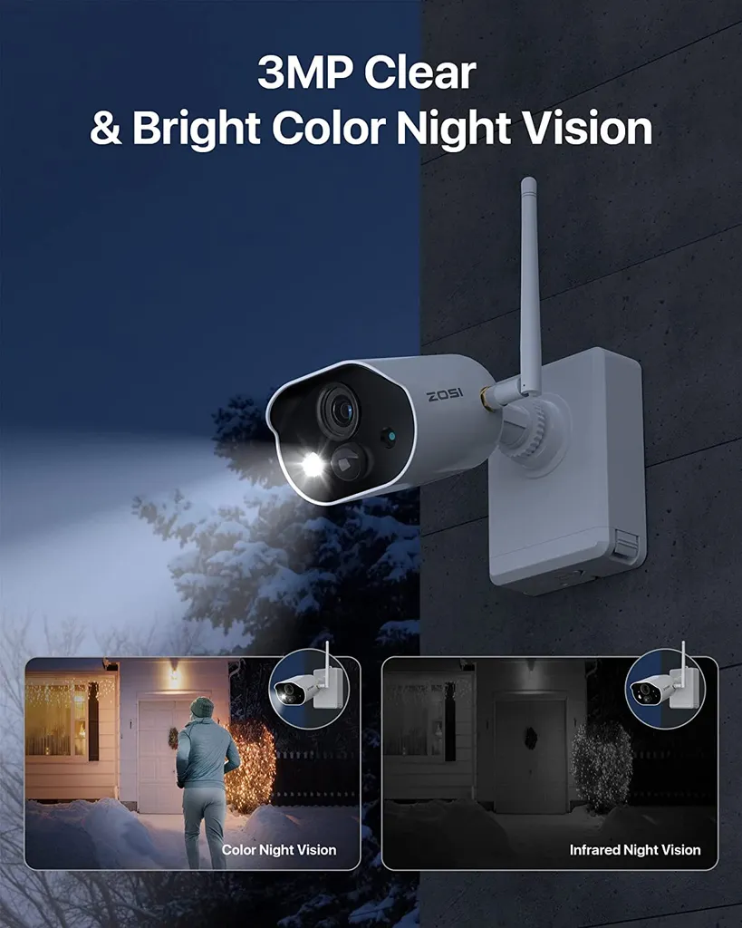 ZOSI 2X 2K Kabellos Außen Akku Überwachungskamera Mit 32GB Basisstation, 2er Batteriekamera Set, Zwei-Wege-Audio, Spotlight Alarm 2 ZOSI 2X 2K Kabellos Außen Akku Überwachungskamera Mit 32GB Basisstation, 2er Batteriekamera Set, Zwei-Wege-Audio, Spotlight Alarm – Bild 2