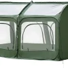 Outsunny Pop-Up Gewächshaus Mit 4 Reißverschlusstüren Treibhaus Tomatenhaus Frühbeet Stahl PVC Transparent 250 X 125 X 135 Cm