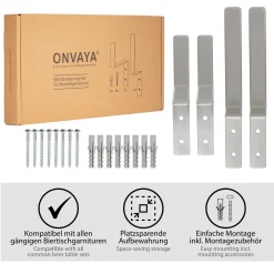 ONVAYA® Wandhalterung Für Bierzeltgarnituren | Winkel- Und Haken-Set Für Die Platzsparende Aufbewahrung Einer Kompletten Biertischgarnitur (1 Tisch Mit 2 Bänken) 9 ONVAYA® Wandhalterung Für Bierzeltgarnituren | Winkel- Und Haken-Set Für Die Platzsparende Aufbewahrung Einer Kompletten Biertischgarnitur (1 Tisch Mit 2 Bänken) -Garten- & Gewächshäuser Geschäft 7befa01bfa603cf6a5167fd4f1a6c4c0